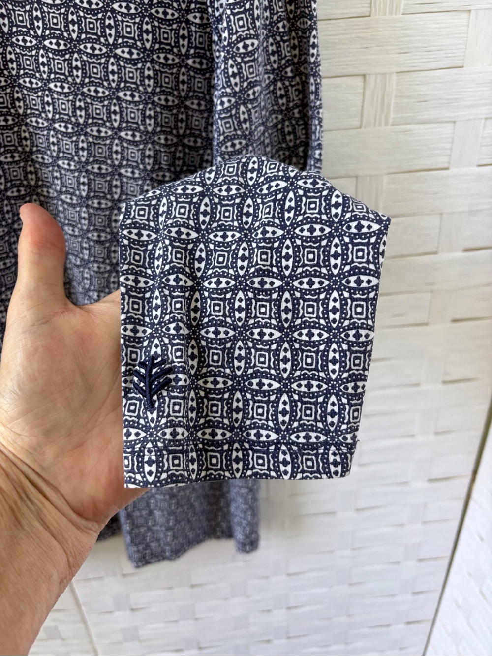 Coolibar Large Long Sleeve Everyday Tee UPF 50+ Navy White Sun Protection Casual - Picture 5 of 10